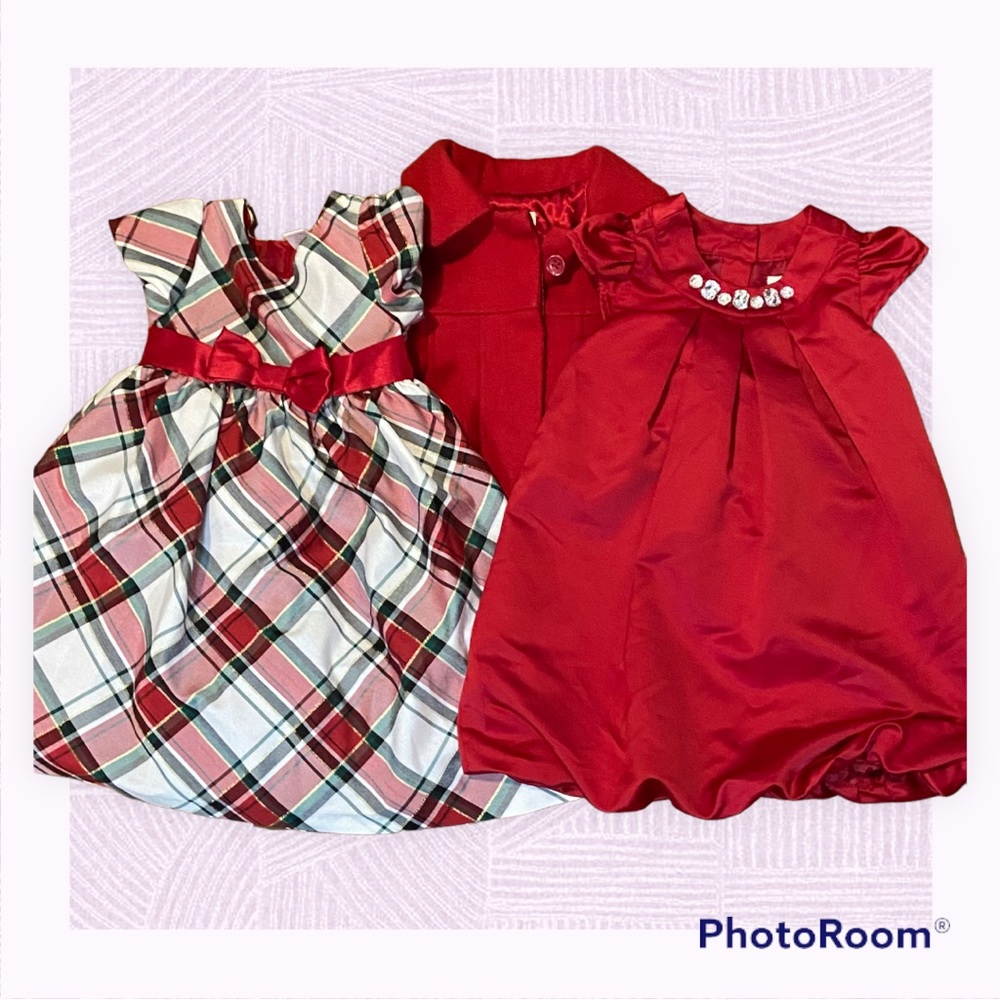 Girls Matching Holiday Party Dress Bundle